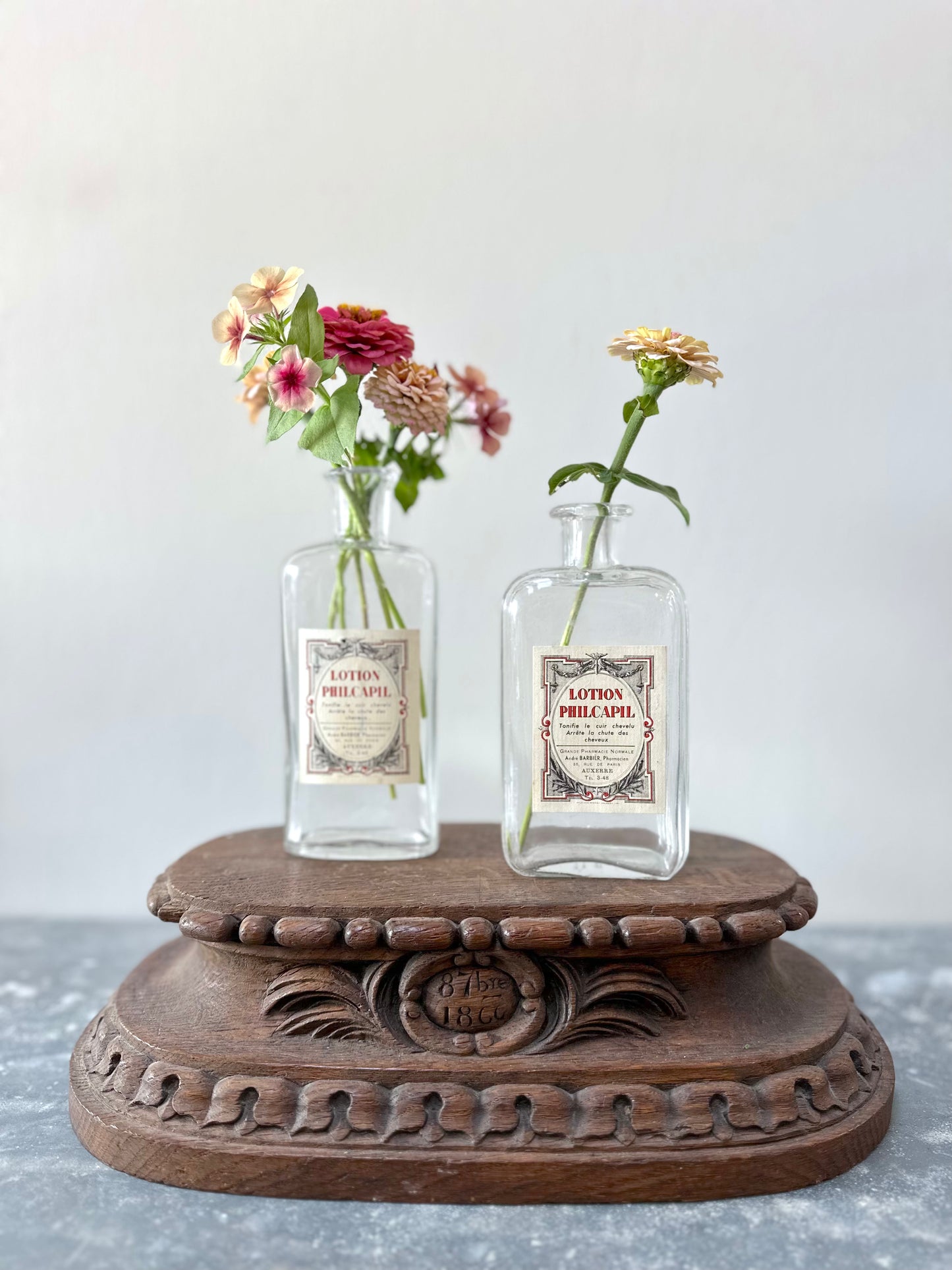 Antique French Pair of Apothocary Bottles
