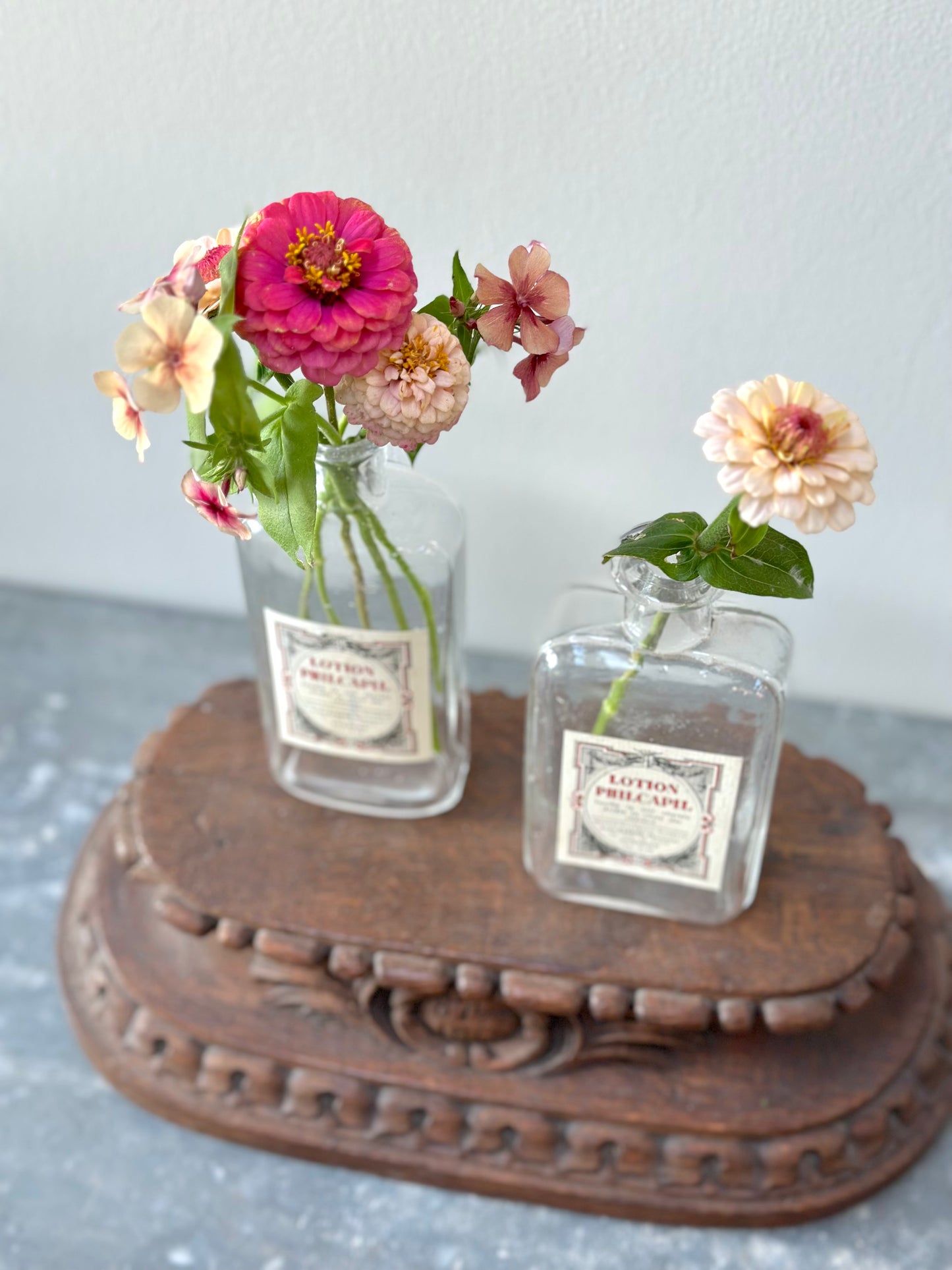 Antique French Pair of Apothocary Bottles