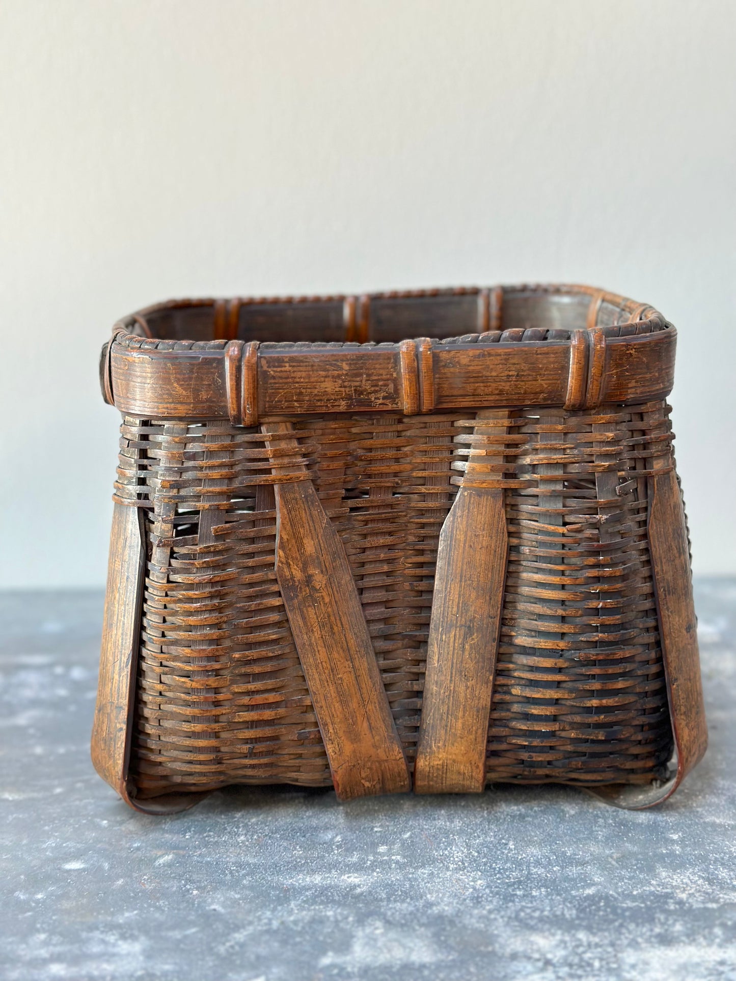 Antique Woven Rectangle Basket