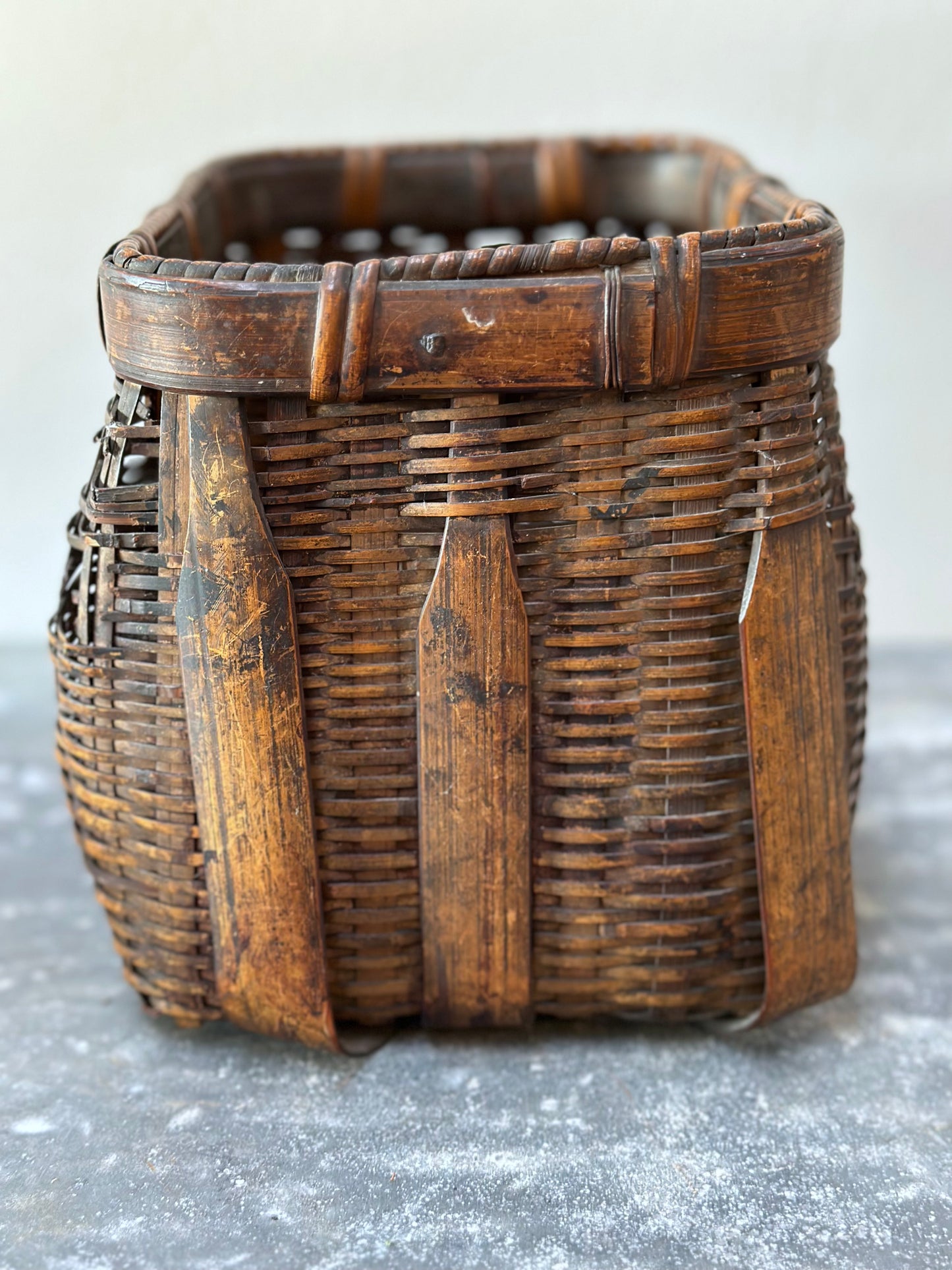 Antique Woven Rectangle Basket