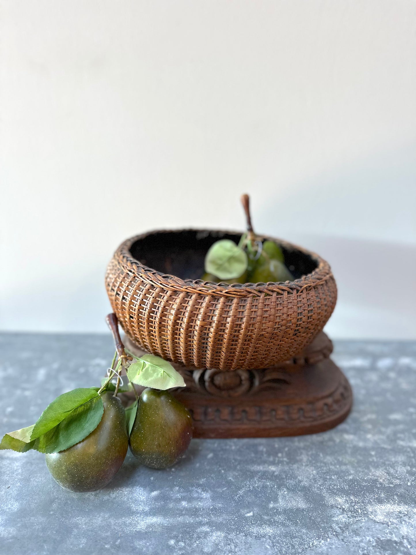 Antique Woven Round Basket