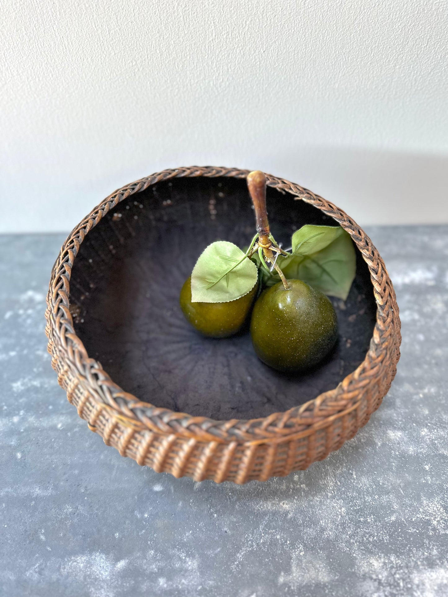 Antique Woven Round Basket