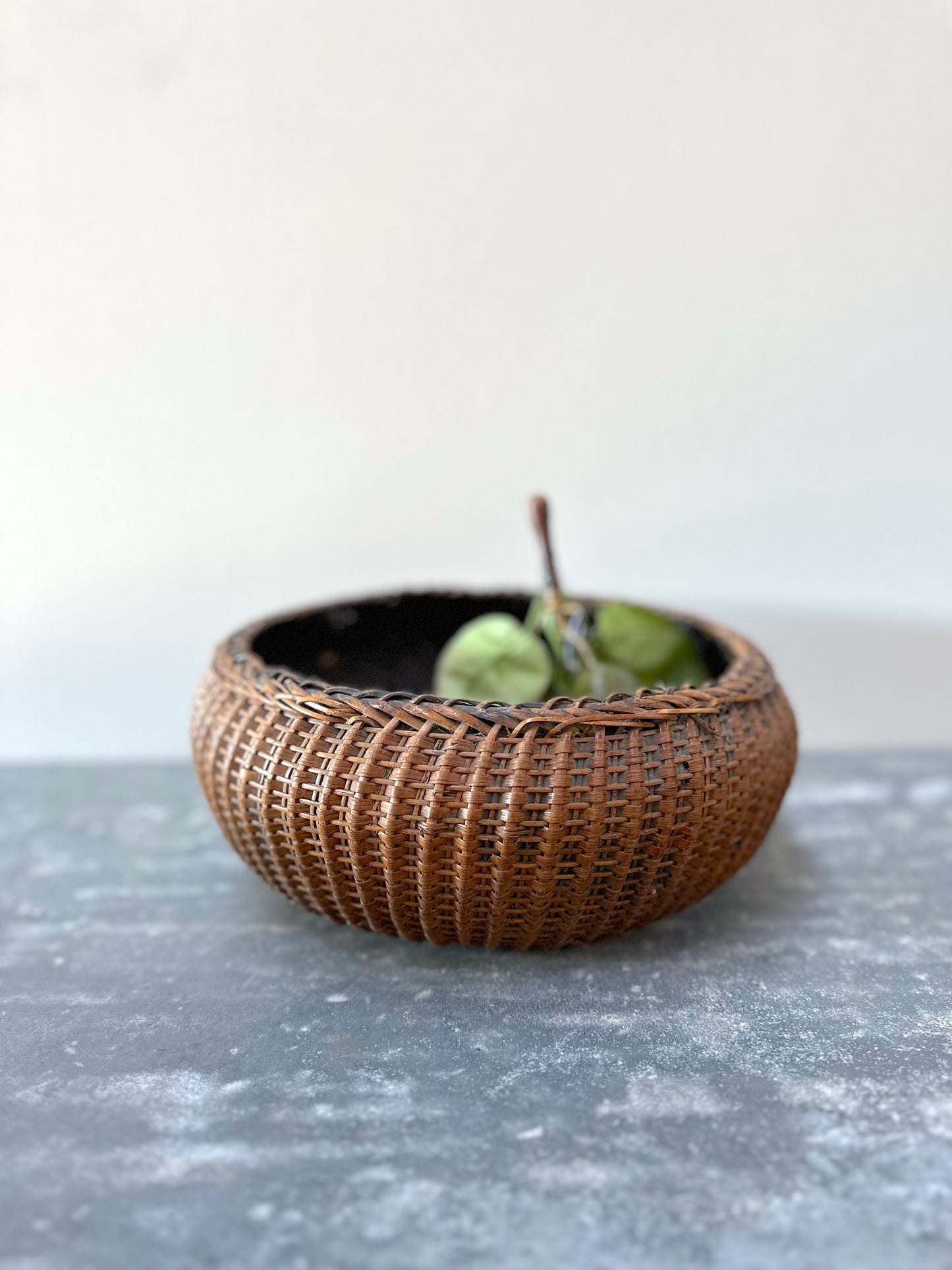 Antique Woven Round Basket