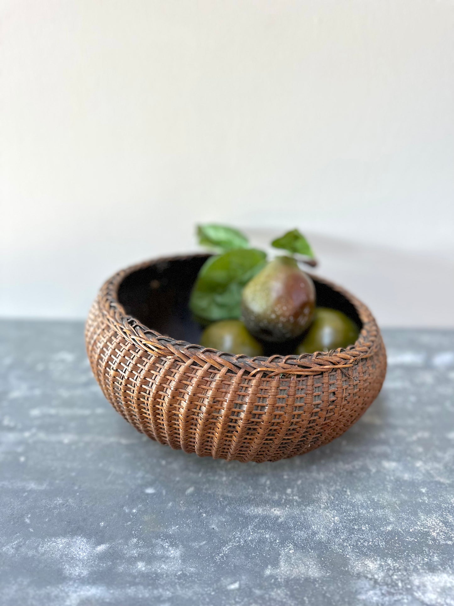 Antique Woven Round Basket