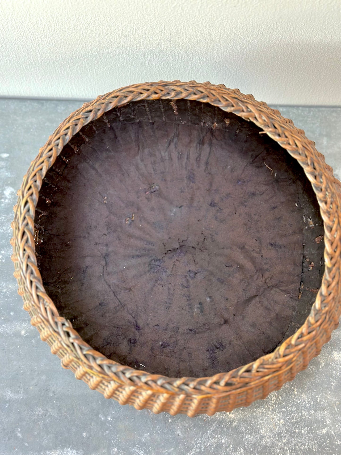 Antique Woven Round Basket