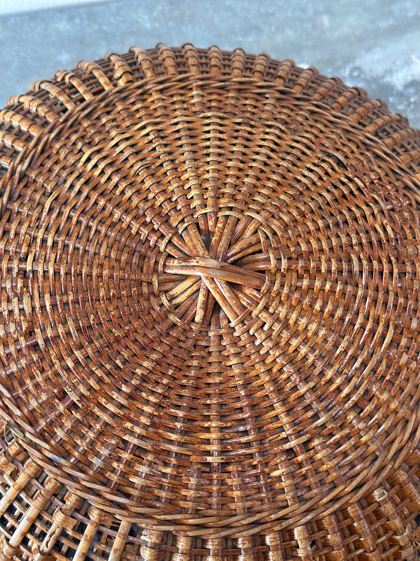 Antique Woven Round Basket