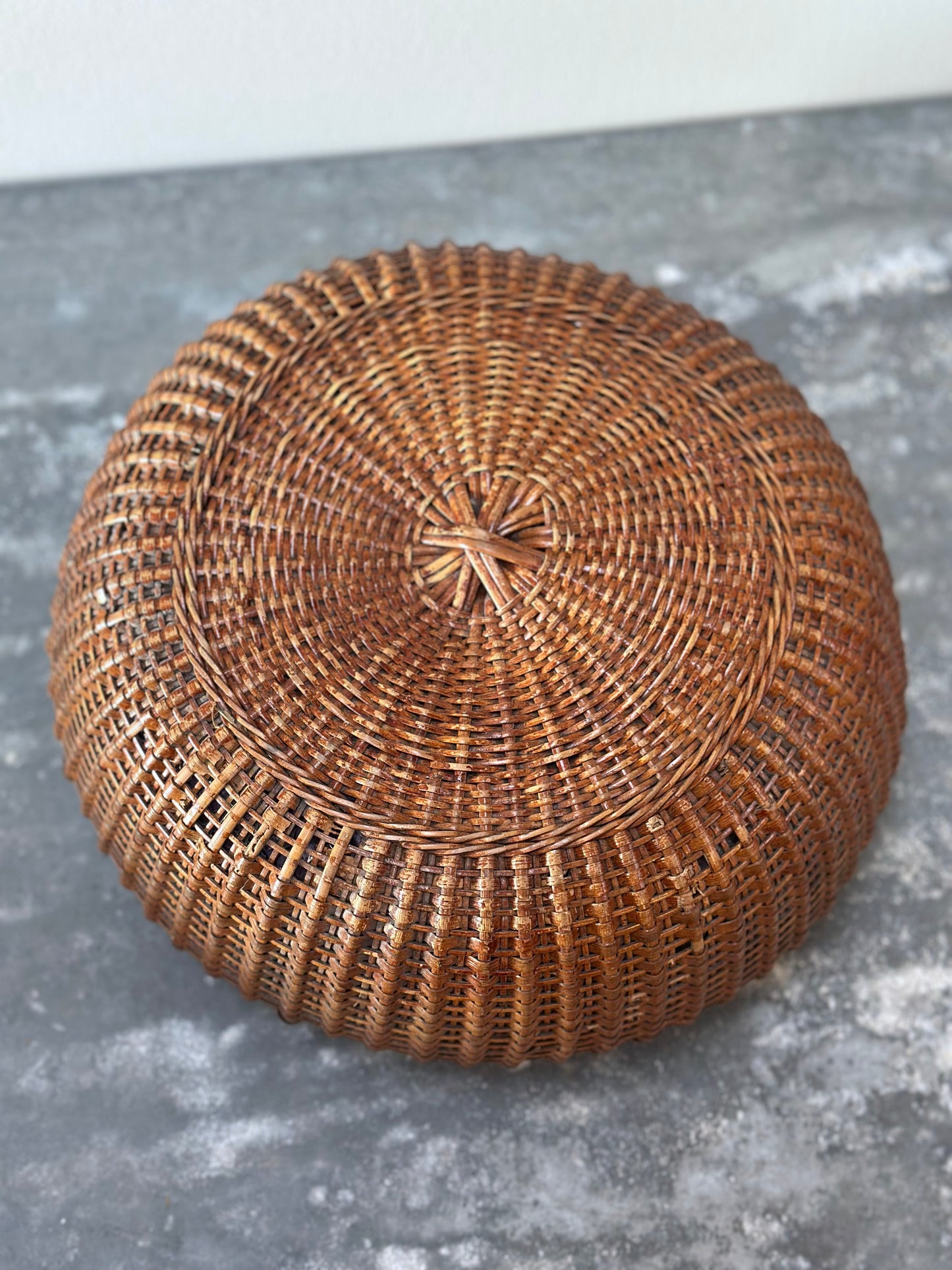 Antique Woven Round Basket