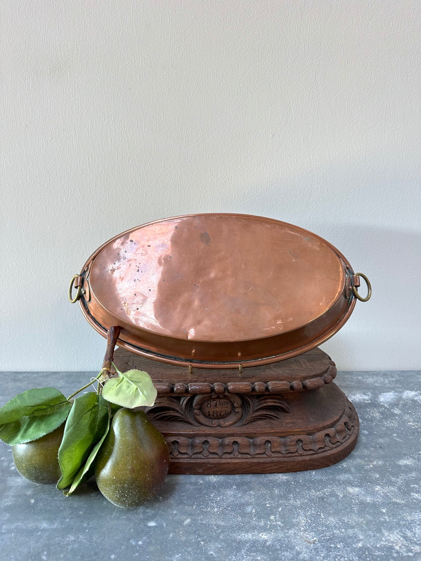 Antique French Oval Copper Gratin Pan