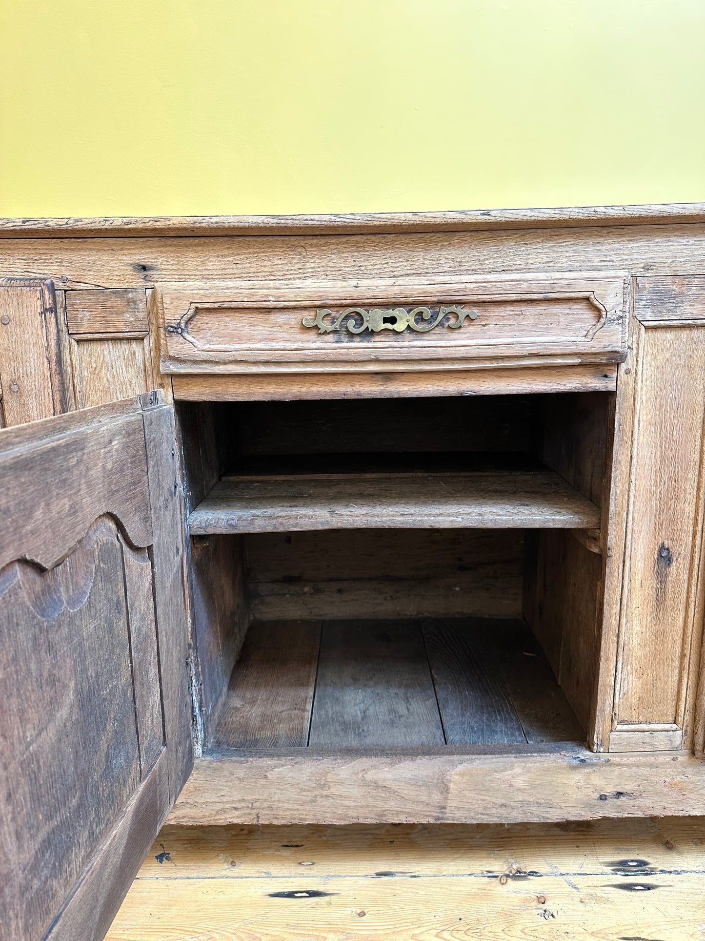 Antique French Rustic Oak Sideboard