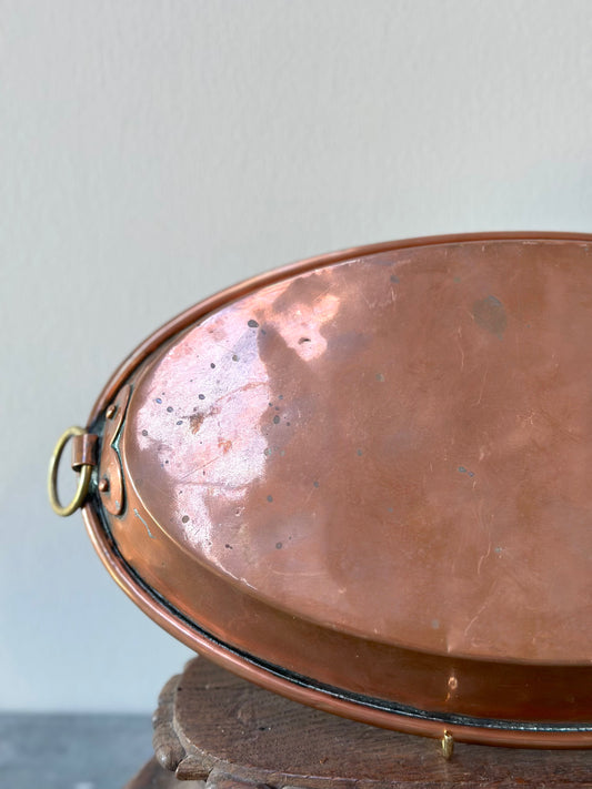 Antique French Oval Copper Gratin Pan