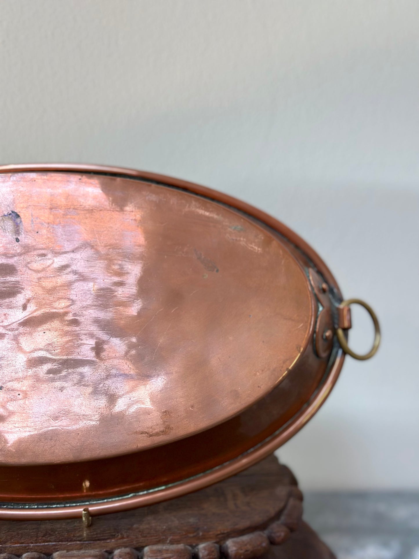 Antique French Oval Copper Gratin Pan