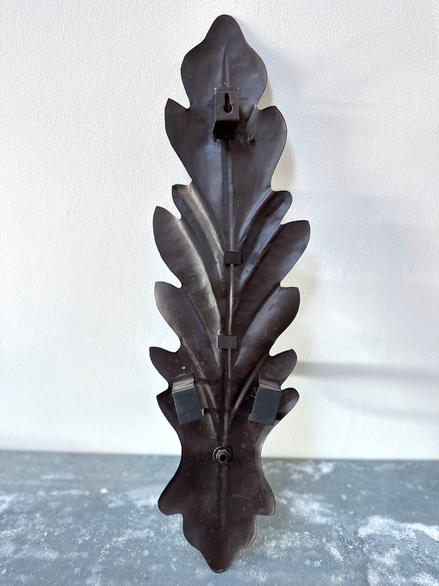 French Rustic Oak Leaf Pair of Wall Sconces - Small