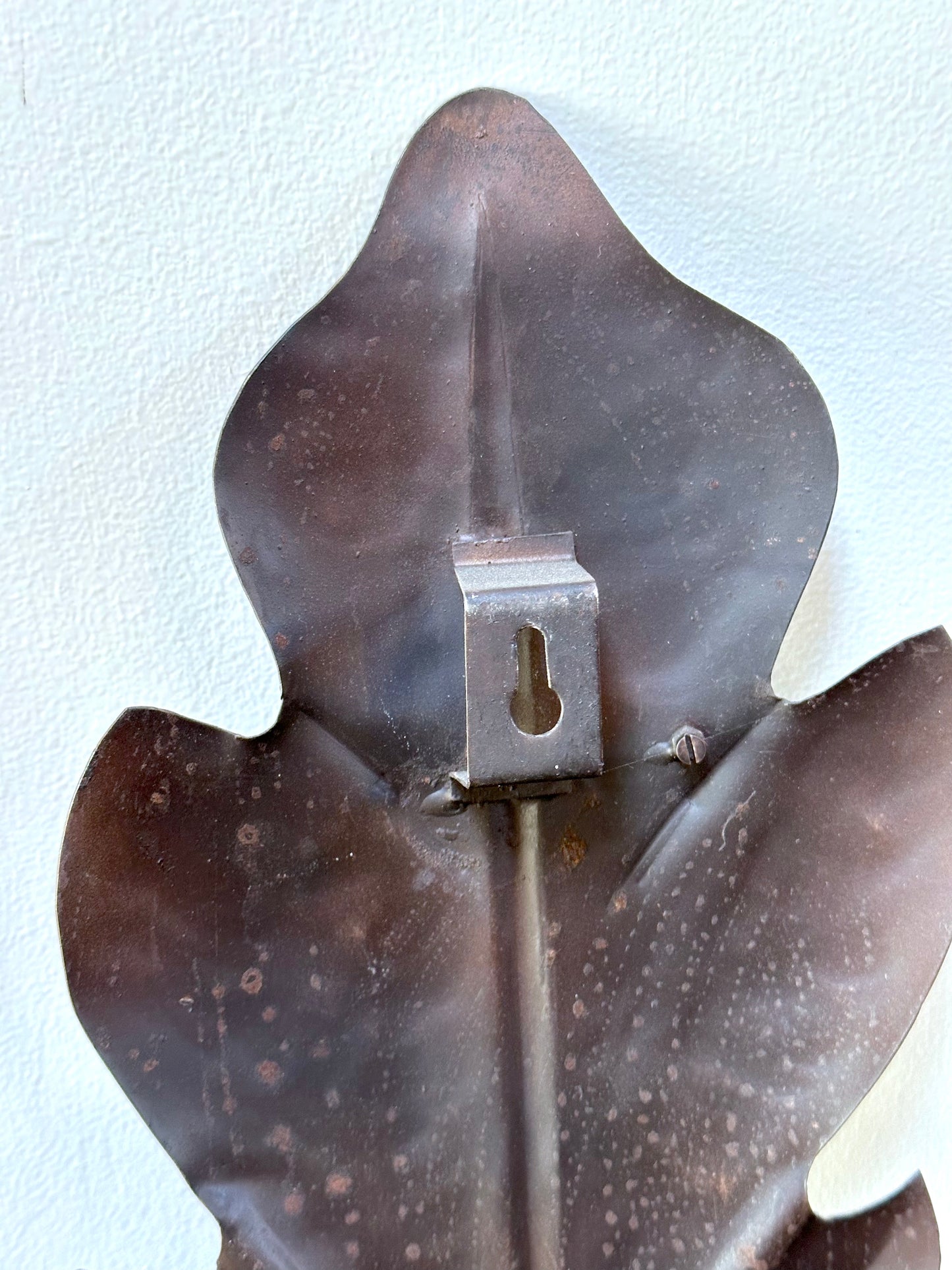 French Rustic Oak Leaf Pair of Wall Sconces - Large