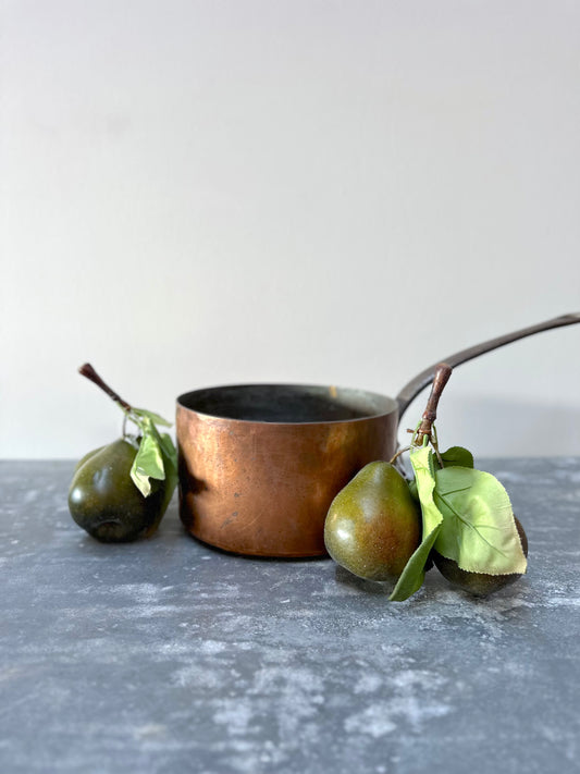 Antique French Copper Saucepan - Medium