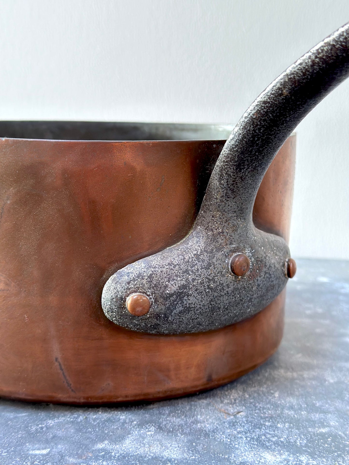 Antique French Copper Saucepan - Medium