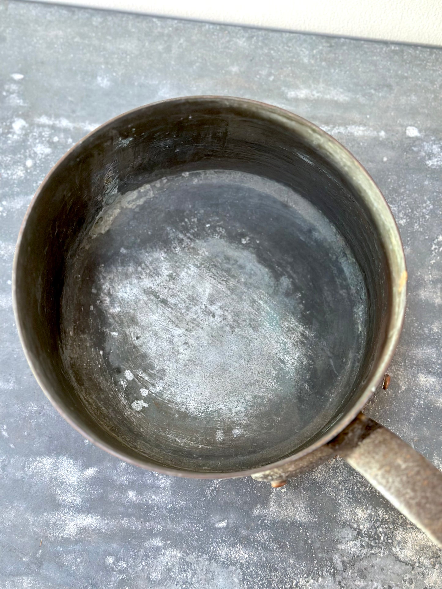 Antique French Copper Saucepan - Medium