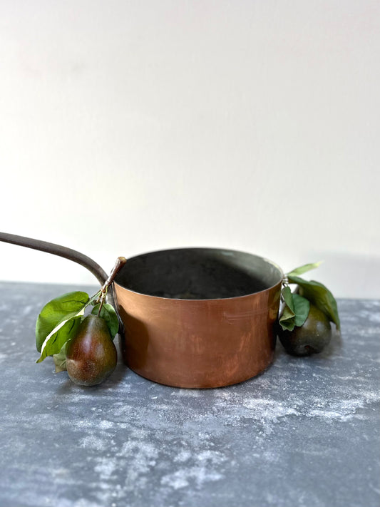 Antique French Copper Saucepan - Large