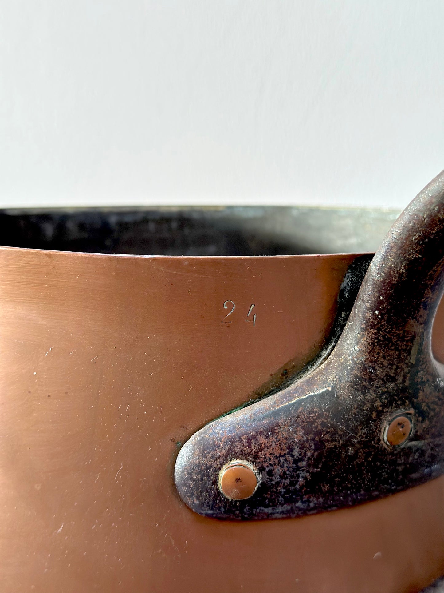 Antique French Copper Saucepan - Large