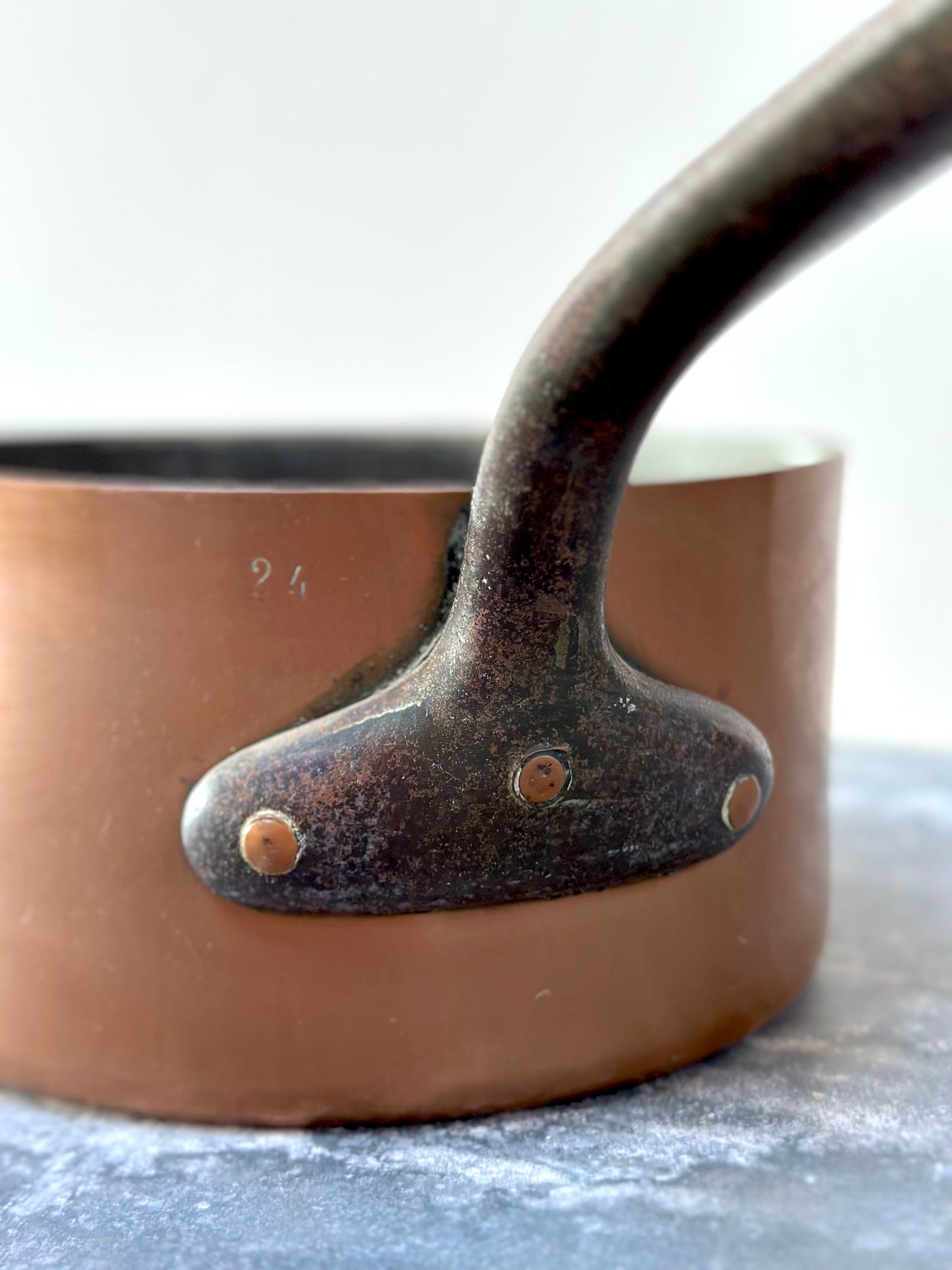 Antique French Copper Saucepan - Large