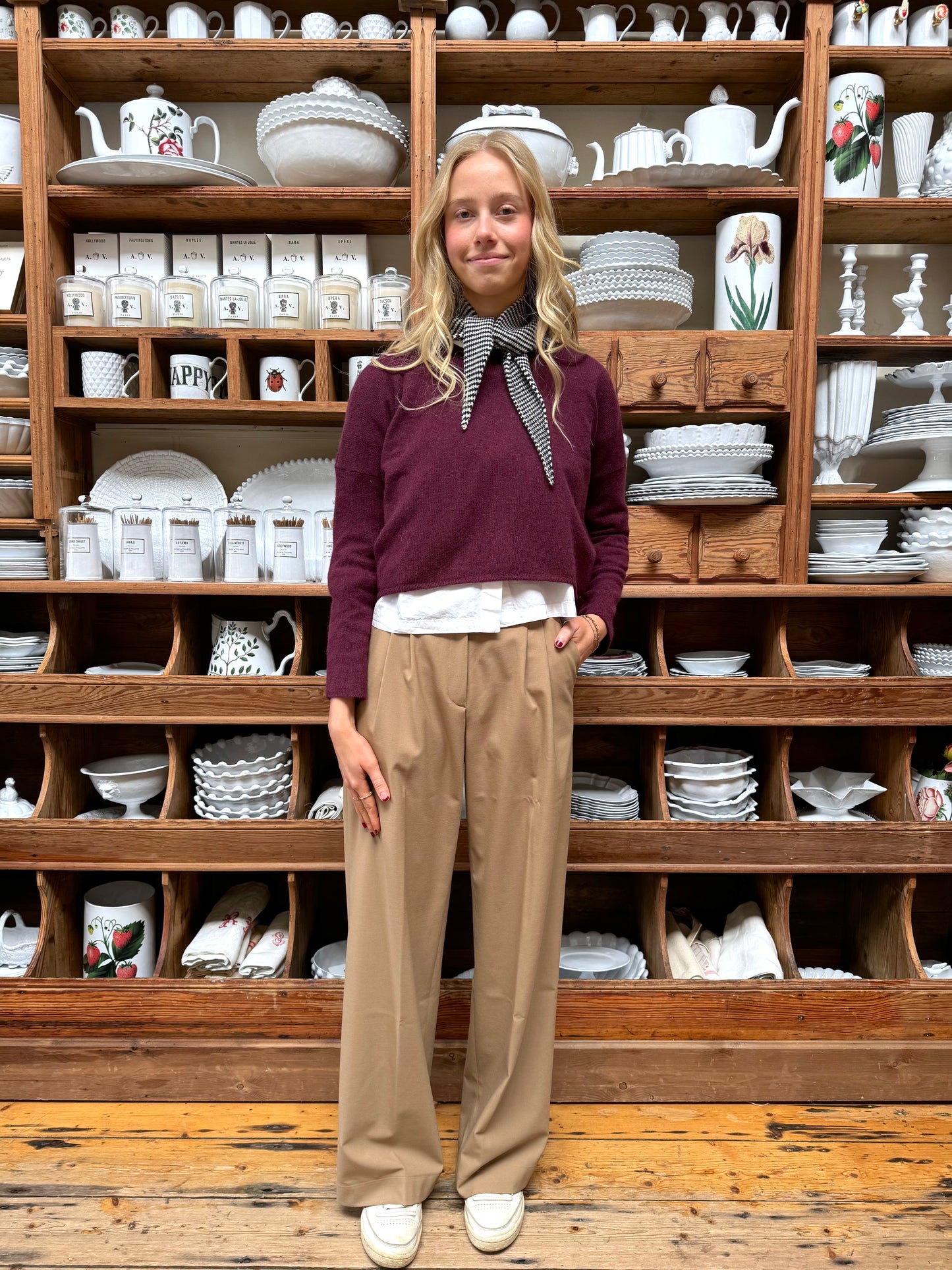 Minina Cashmere Knit Jumper - Burgundy