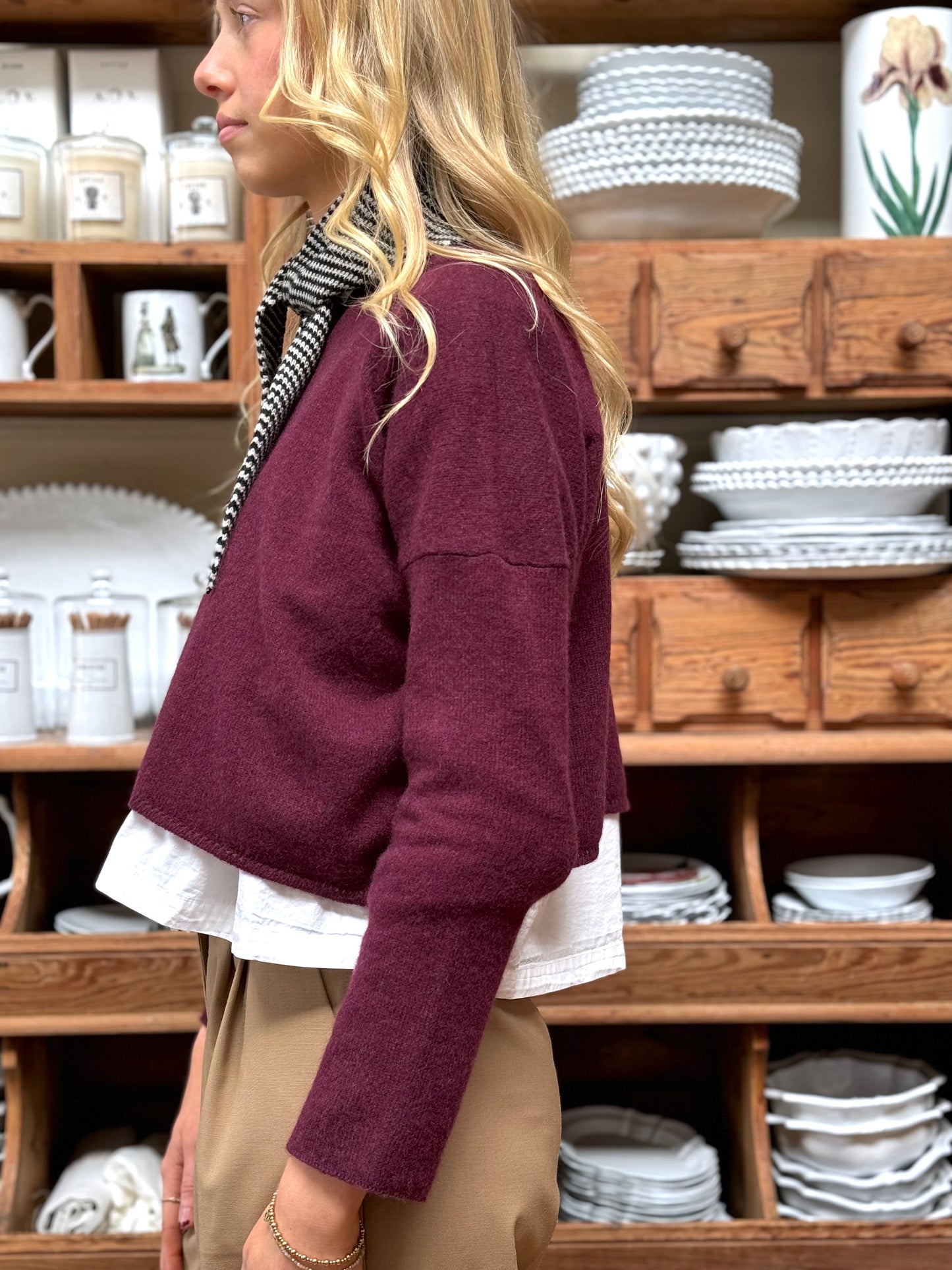 Minina Cashmere Knit Jumper - Burgundy