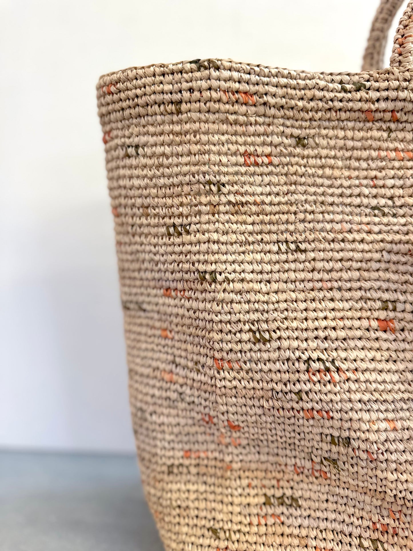 Sophie Digard Large Raffia Bag With Characters