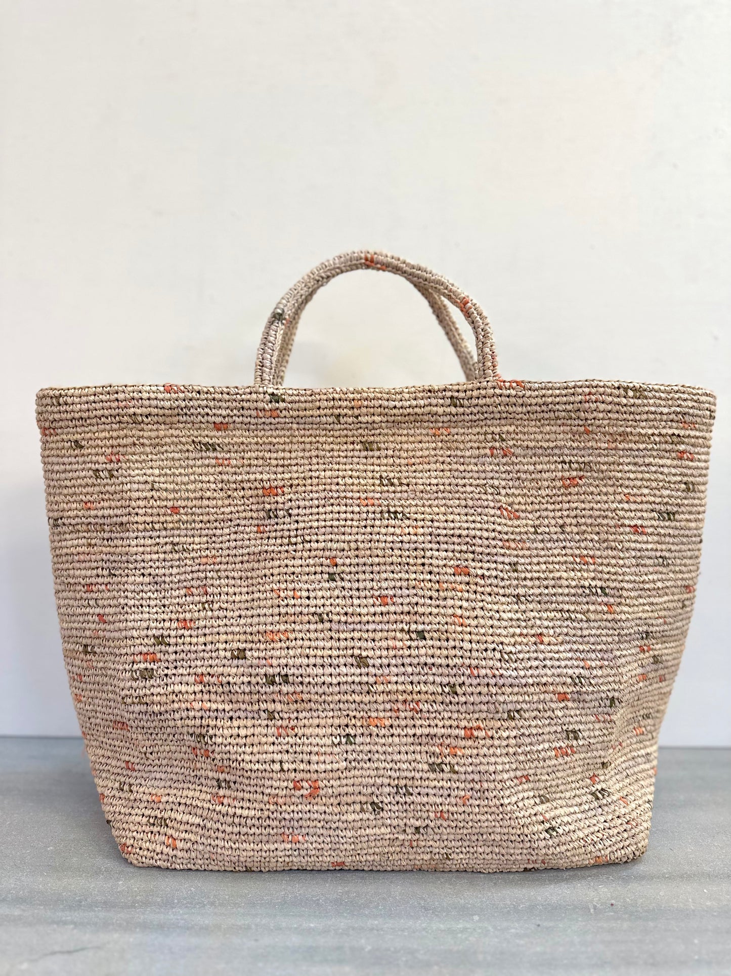 Sophie Digard Large Raffia Bag With Characters