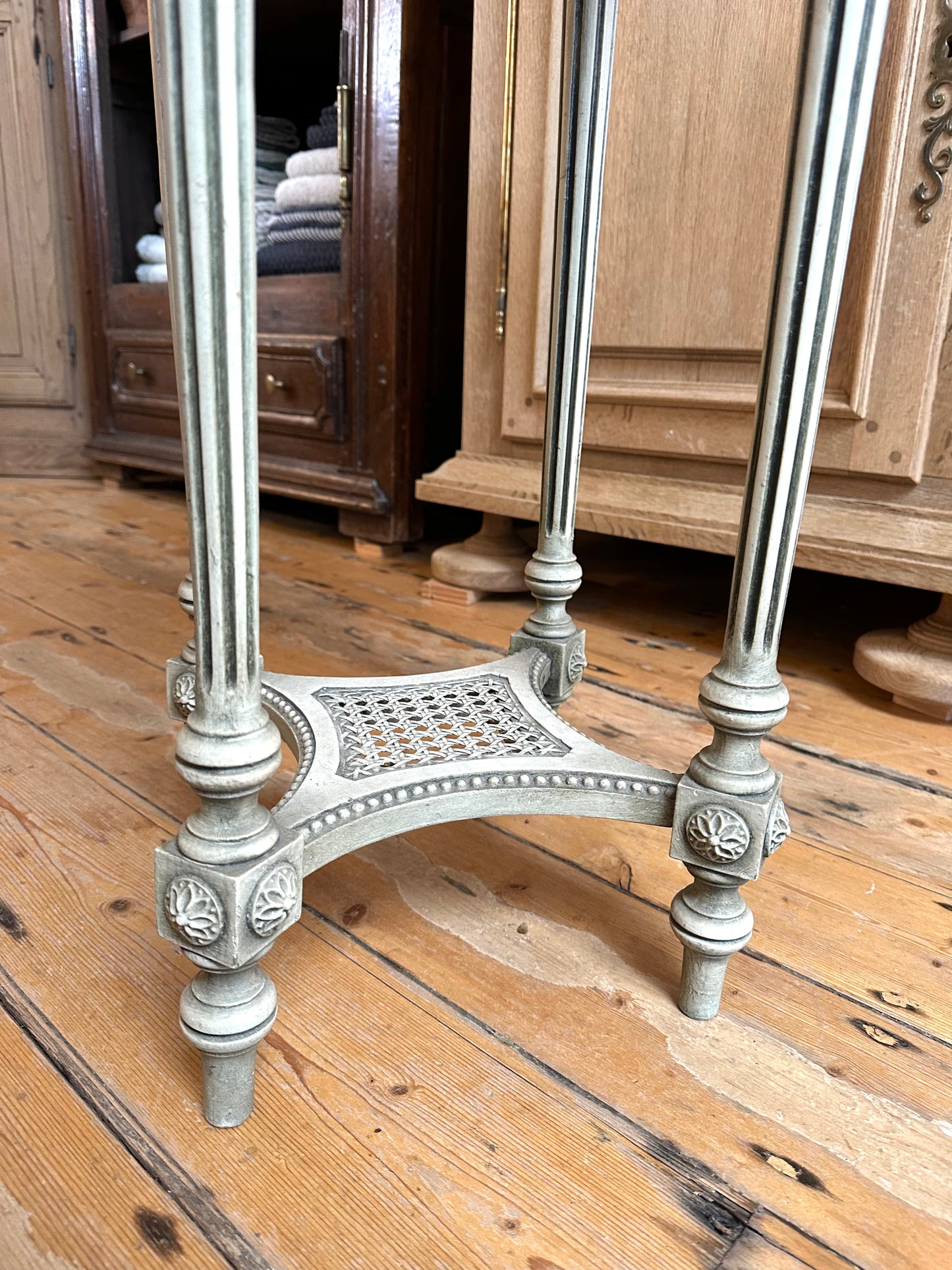 Antique French Round Marble Top Side Table