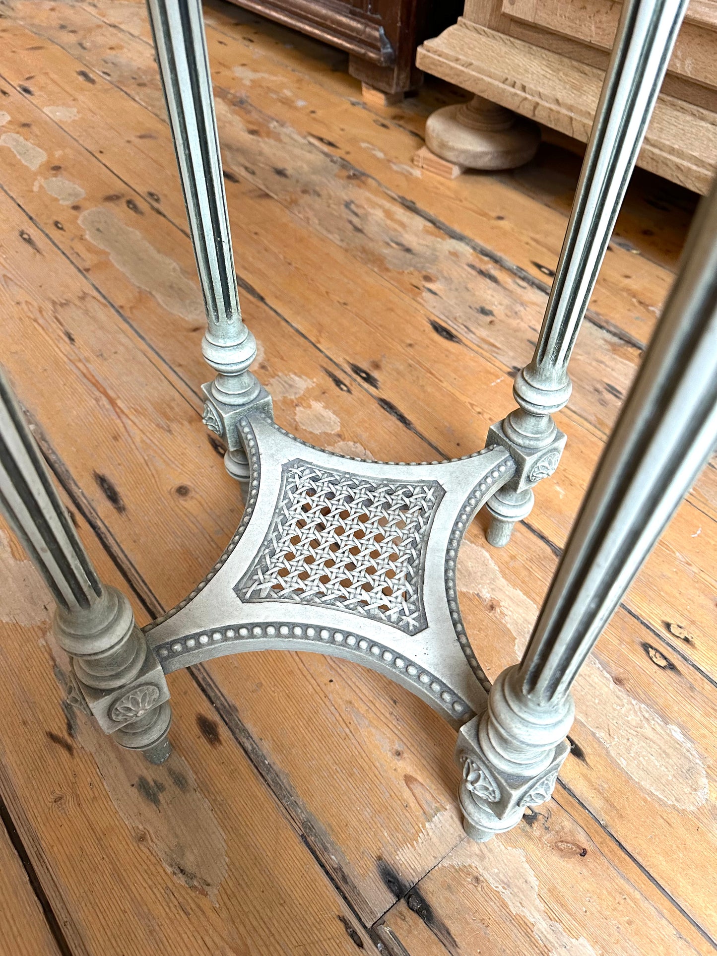 Antique French Round Marble Top Side Table