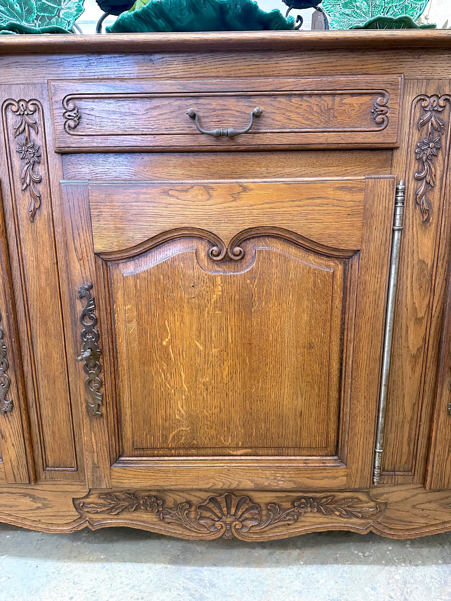 Antique French Oak 3 Door Sideboard