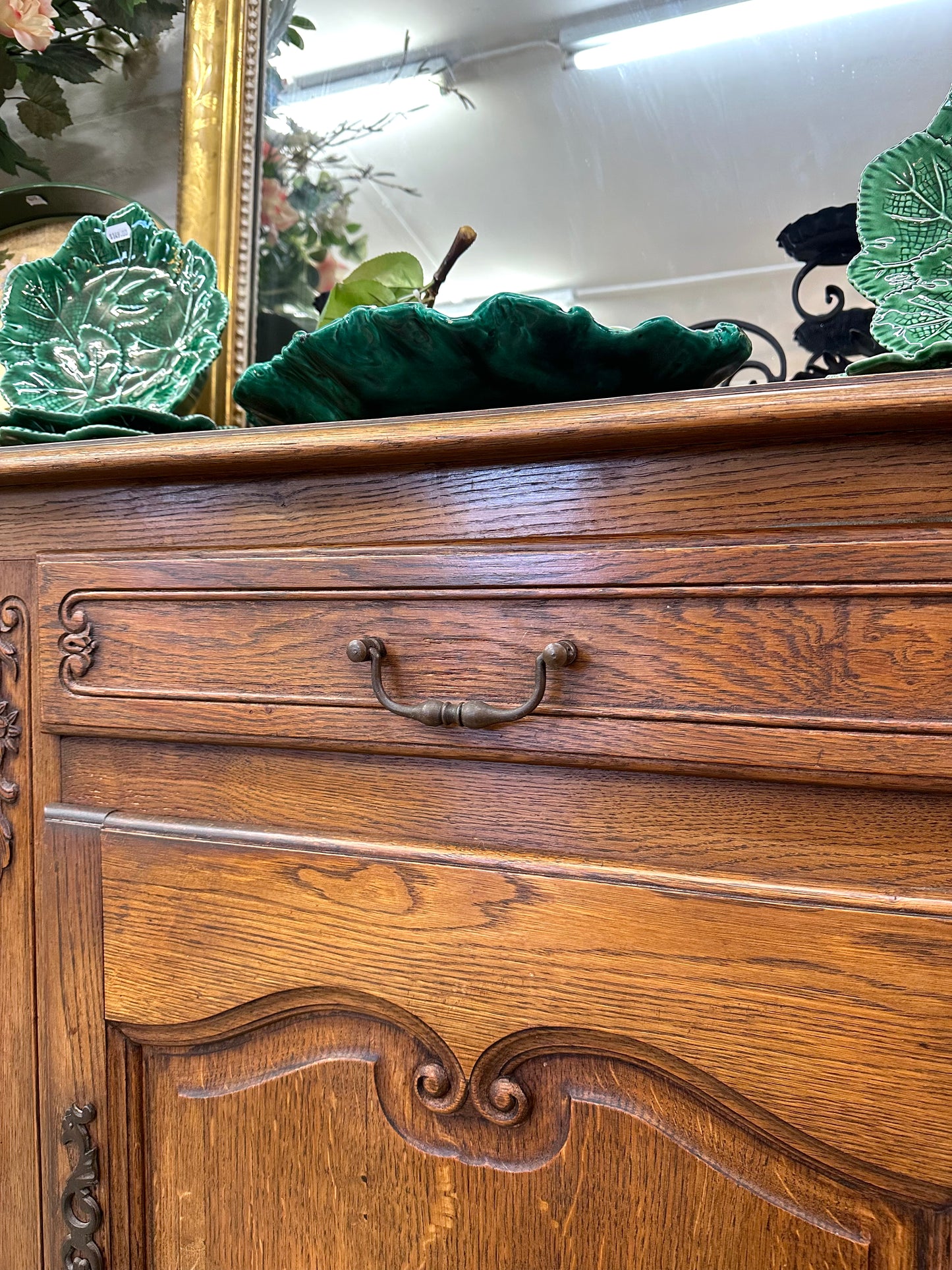 Antique French Oak 3 Door Sideboard