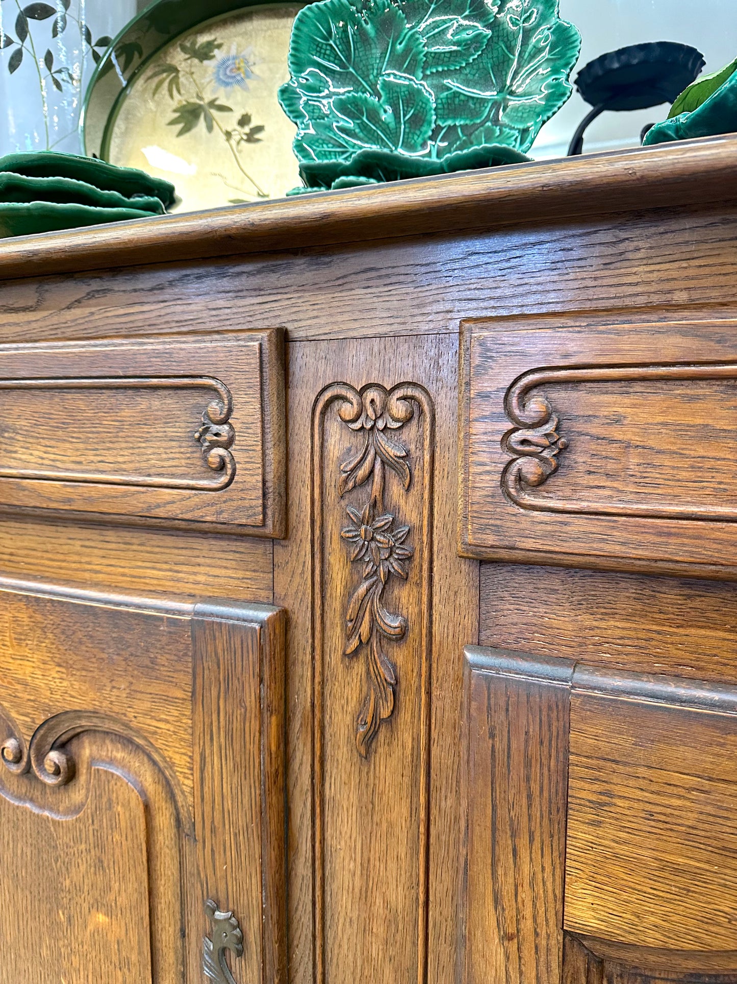 Antique French Oak 3 Door Sideboard