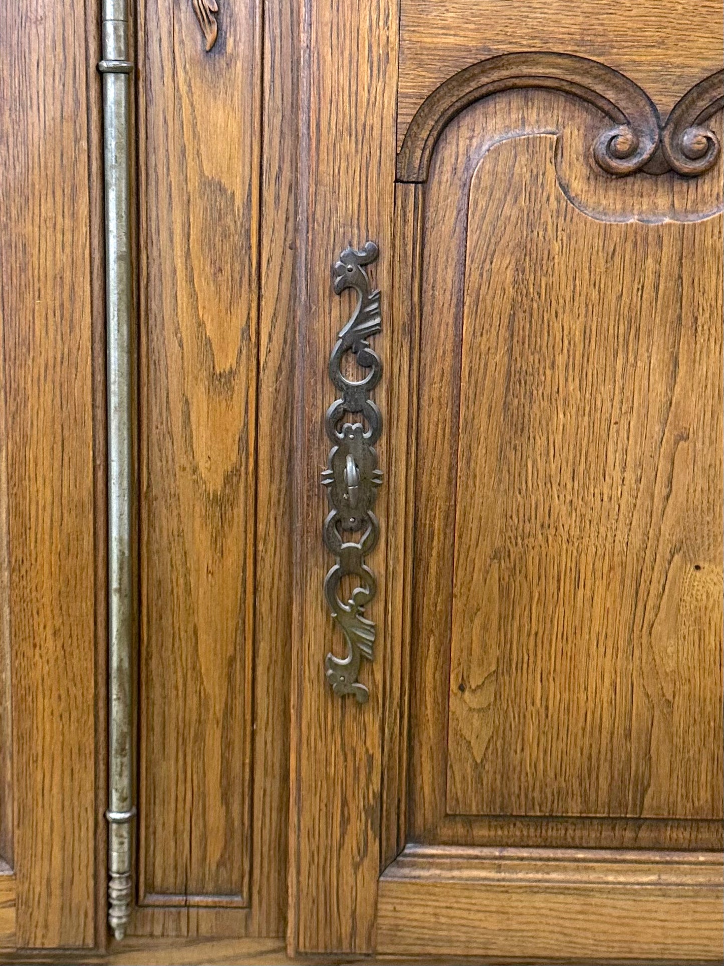 Antique French Oak 3 Door Sideboard
