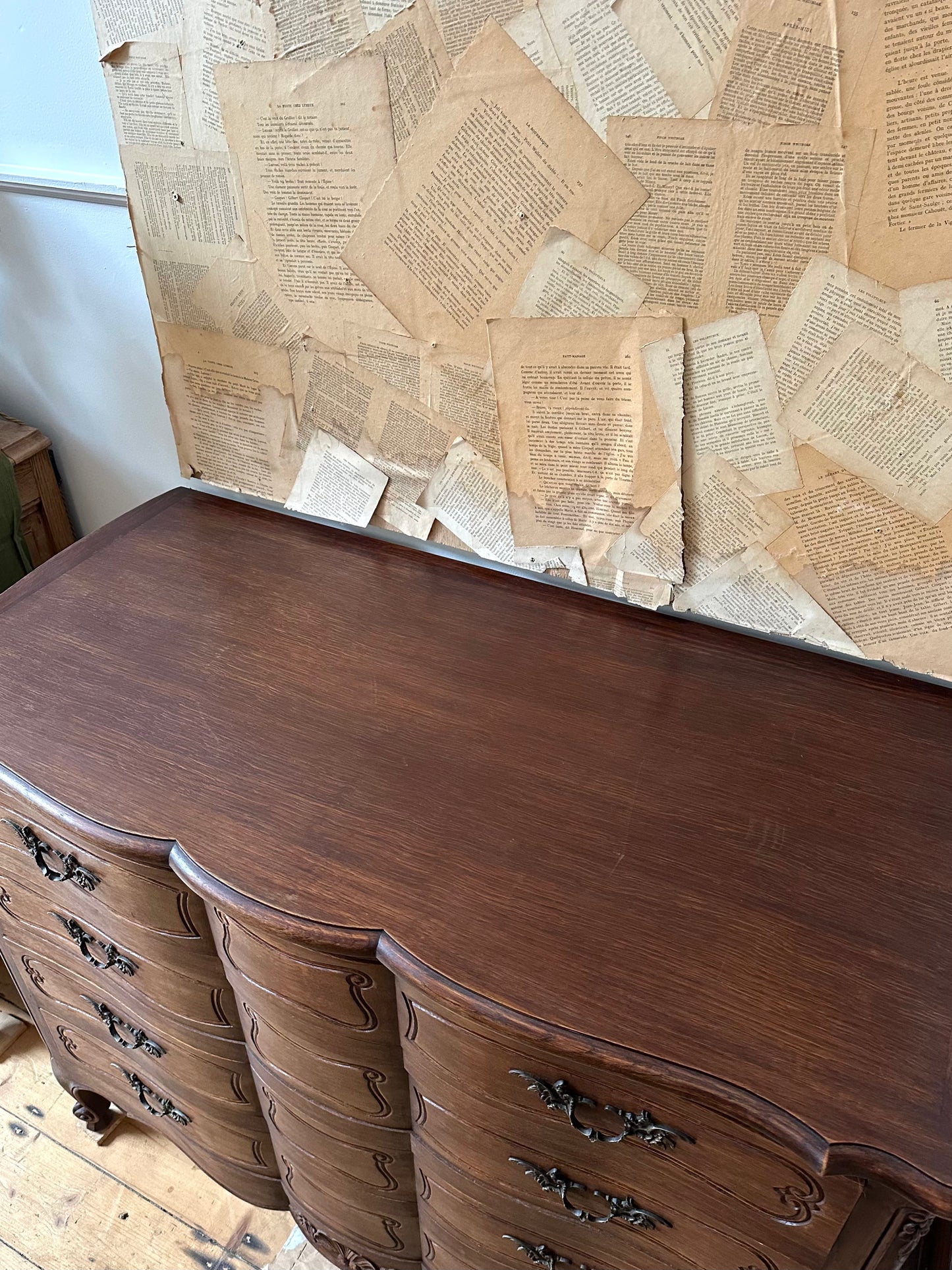 Antique French Oak 4 Drawer Commode