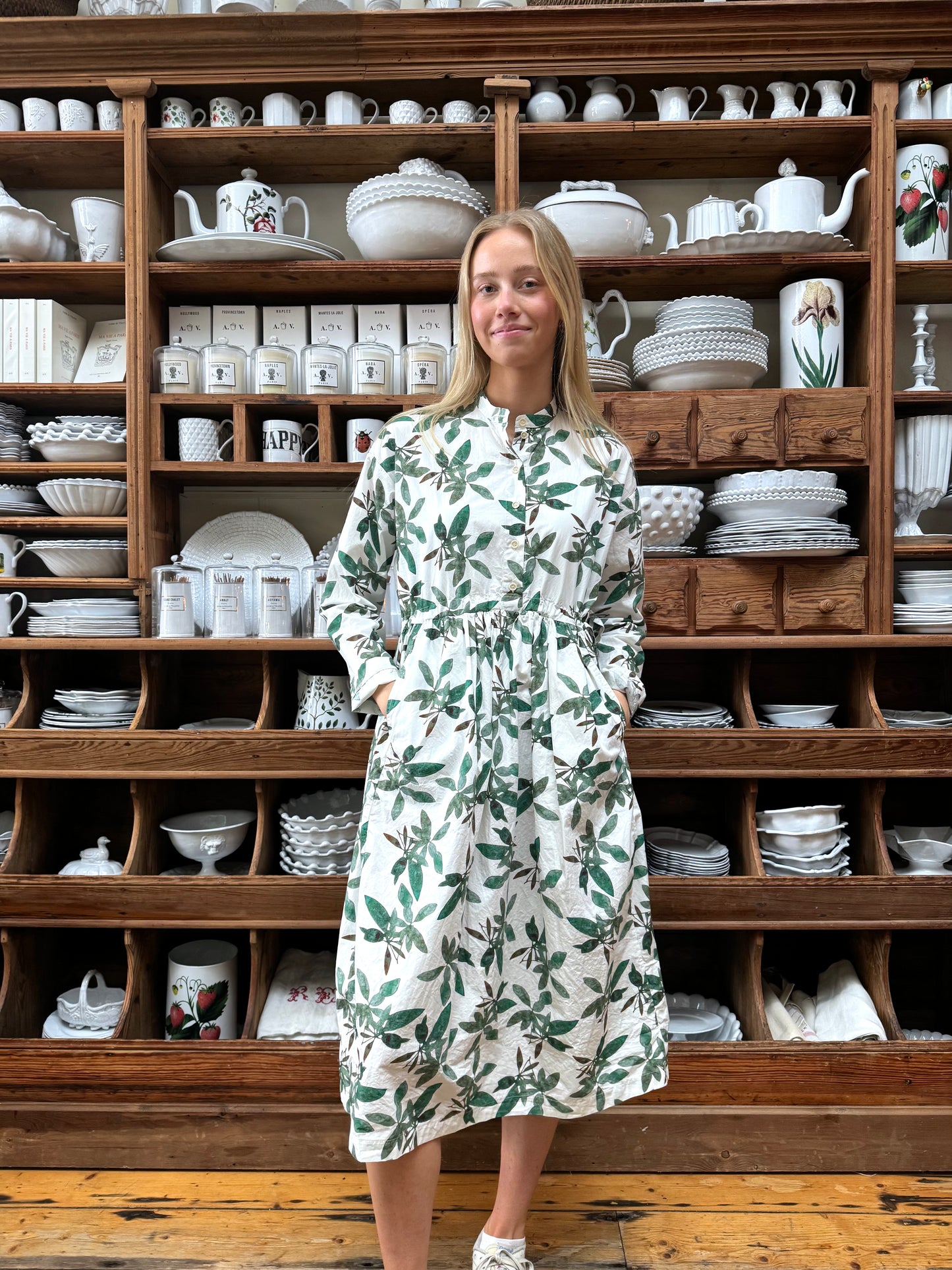 Aequamente Long Sleeve Dress - Leaf