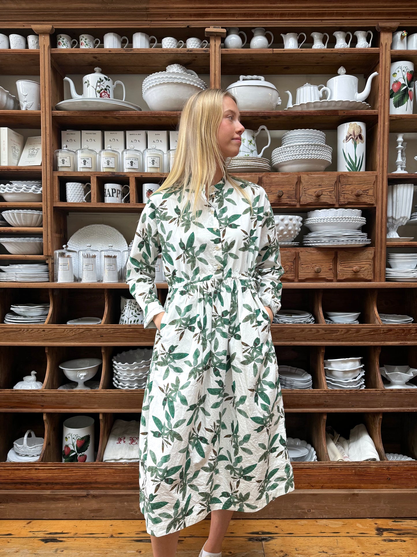 Aequamente Long Sleeve Dress - Leaf