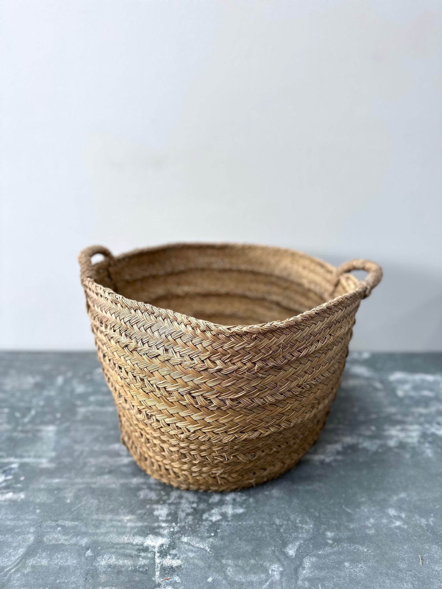 Antique French Round Woven Basket