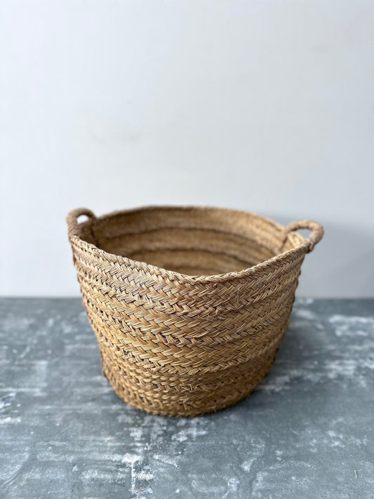 Antique French Round Woven Basket
