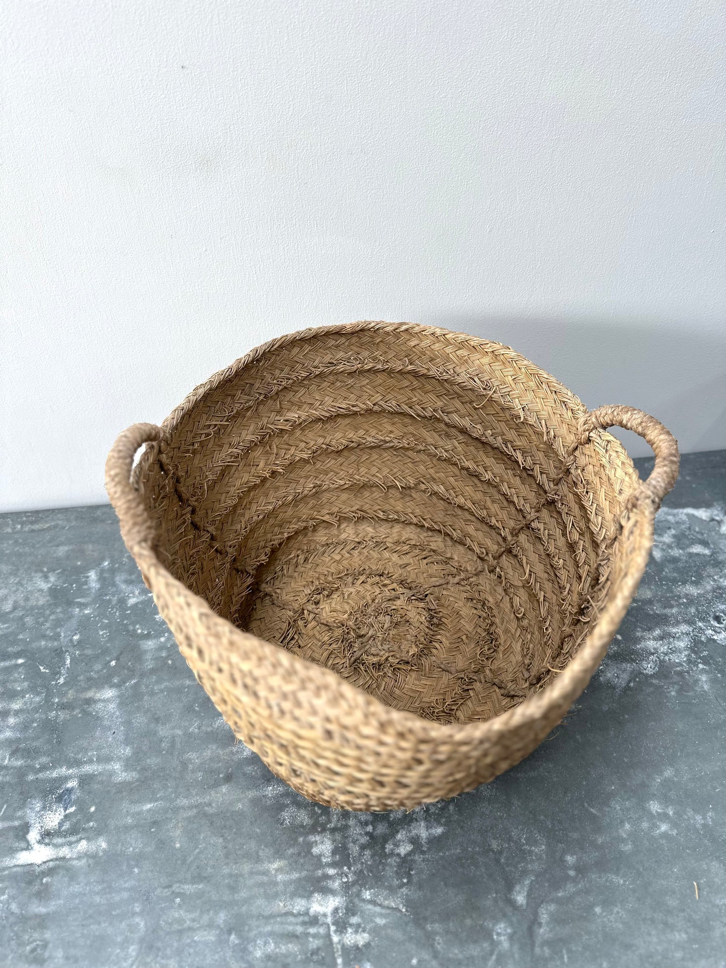 Antique French Round Woven Basket