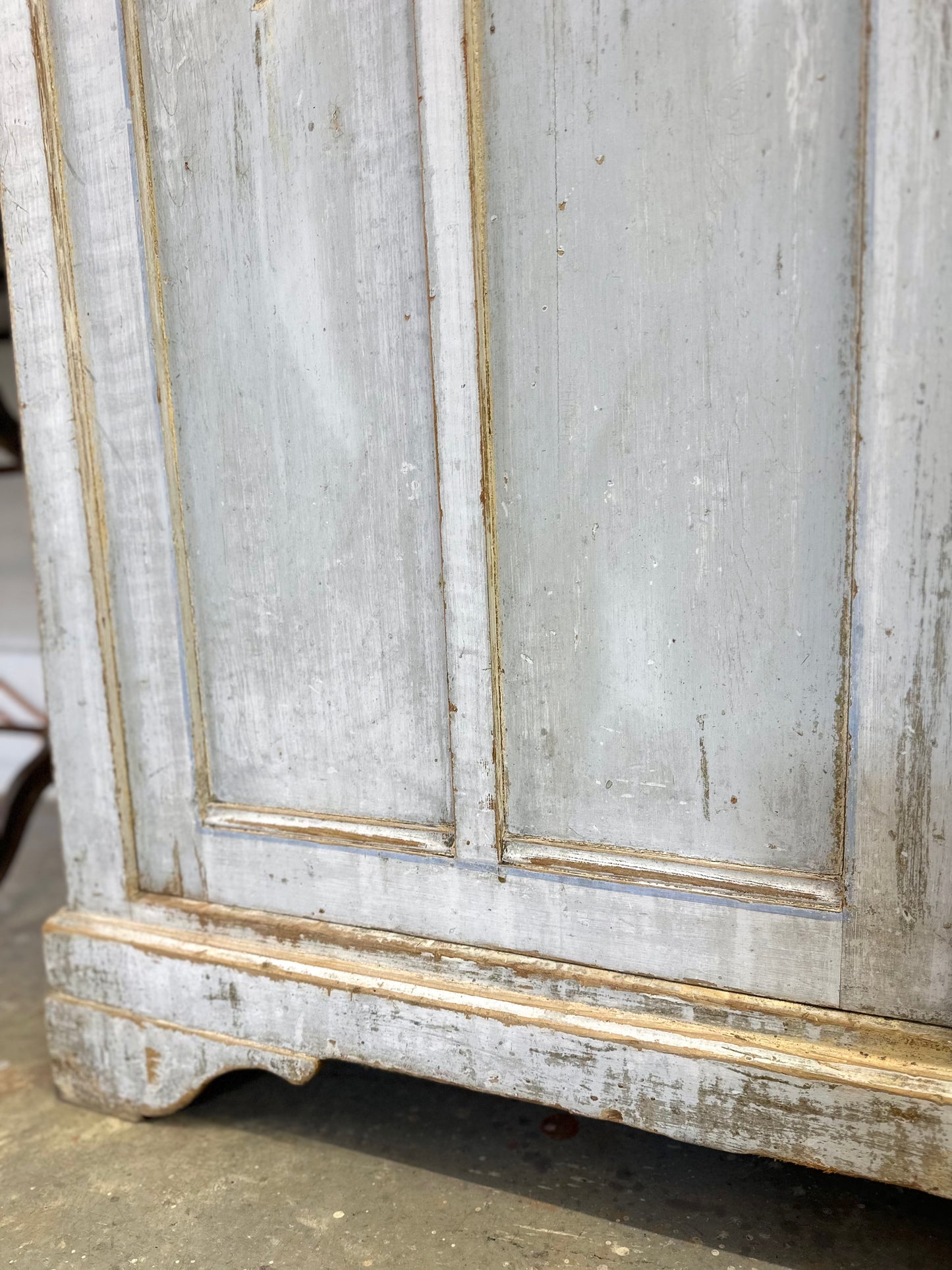 Antique French Rustic Painted Vitrine