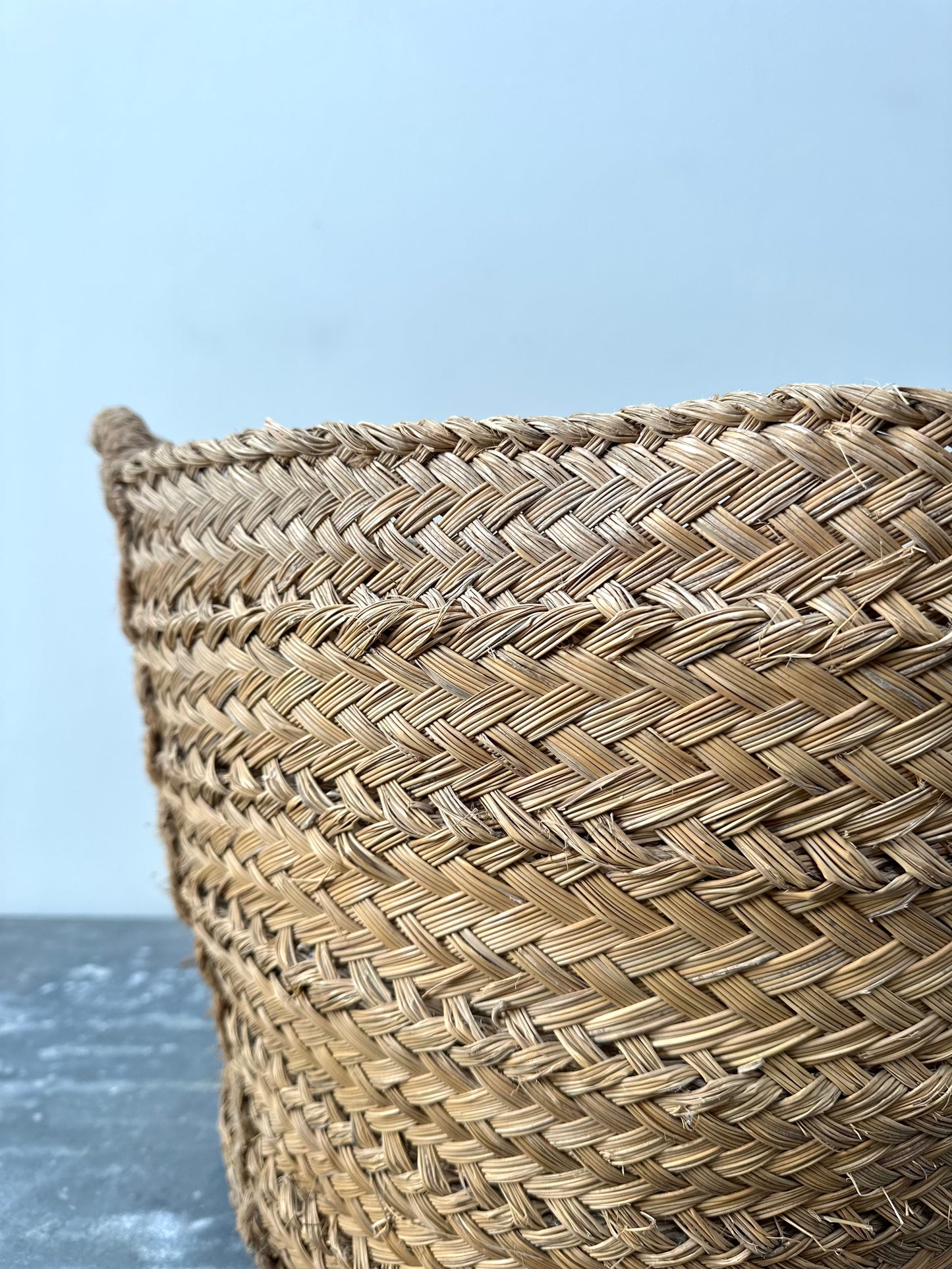 Antique French Round Woven Basket