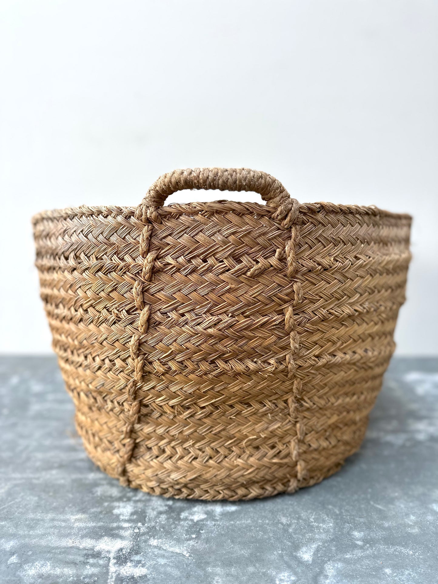 Antique French Round Woven Basket