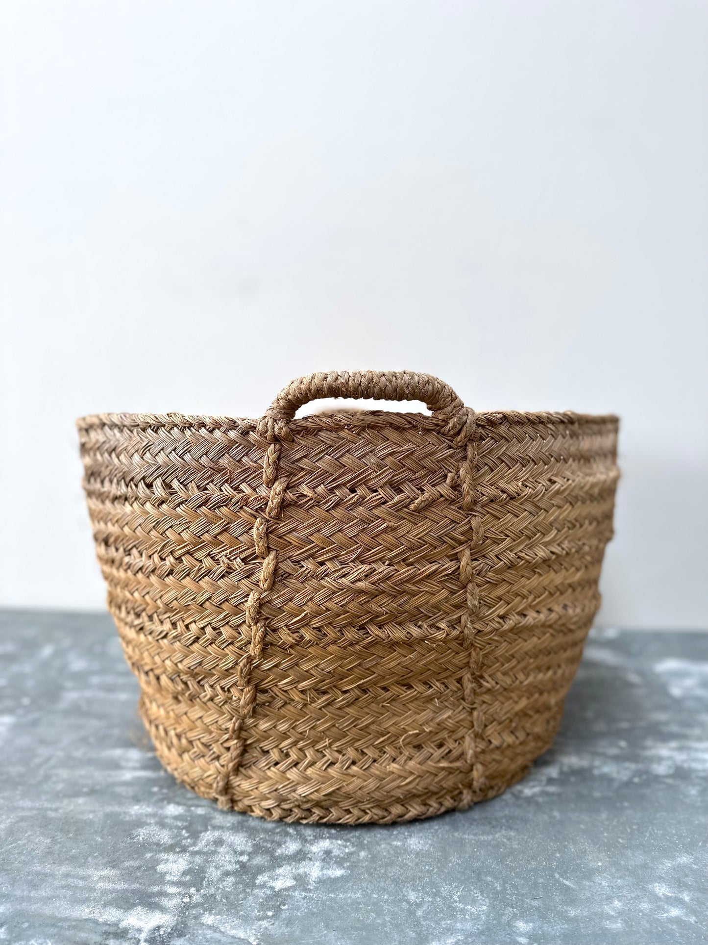 Antique French Round Woven Basket