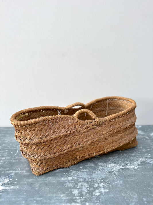 Antique Spanish Oval Woven Basket