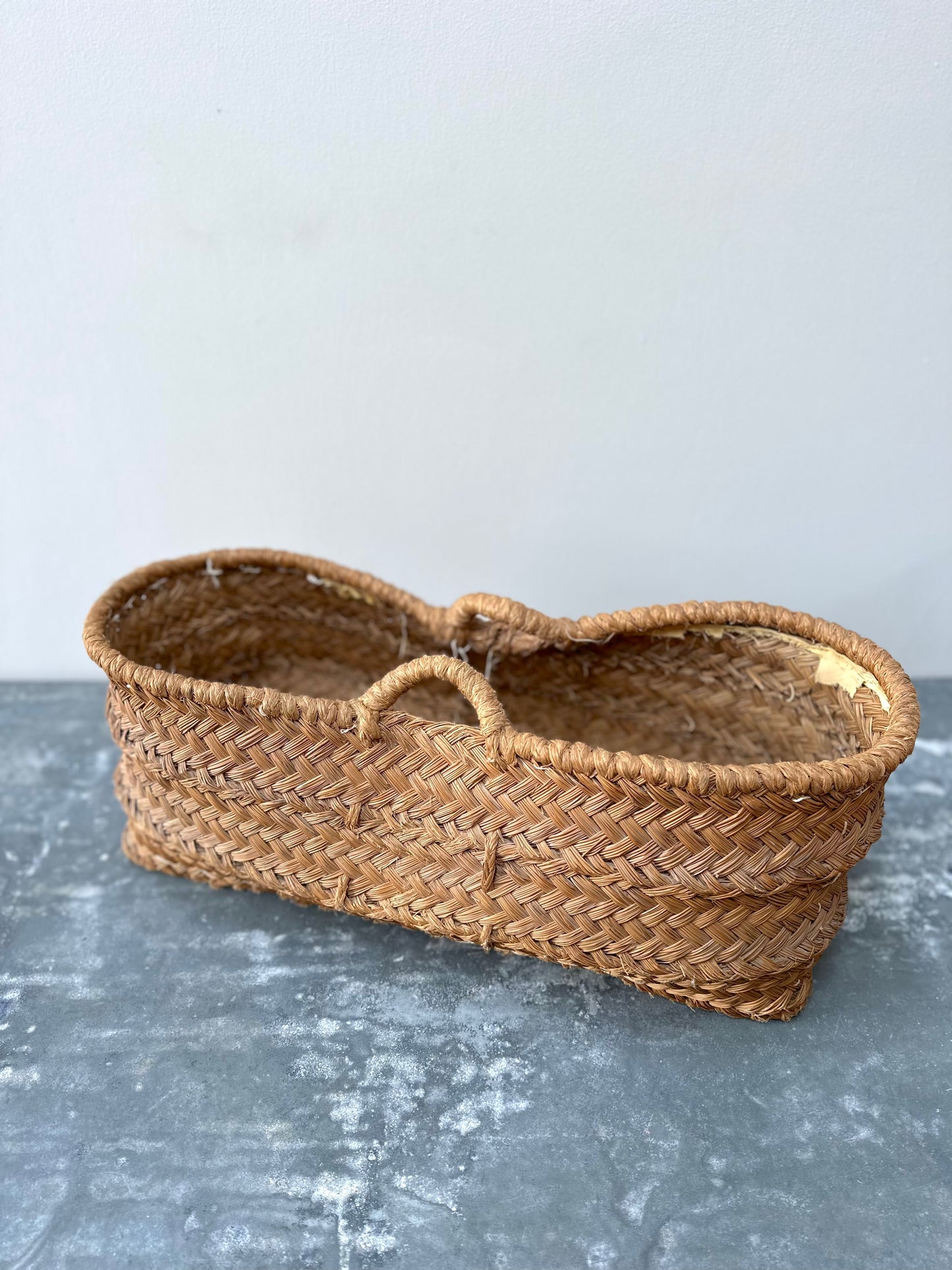 Antique Spanish Oval Woven Basket