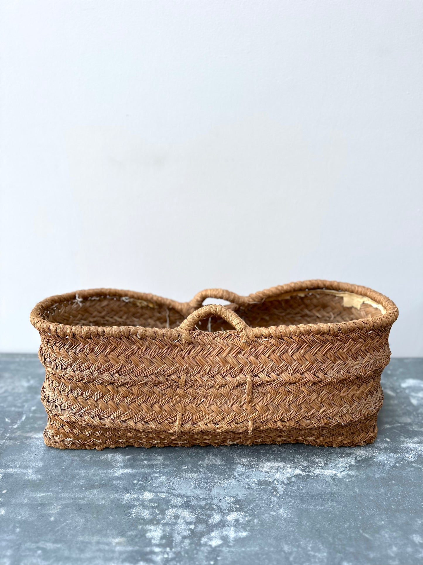 Antique Spanish Oval Woven Basket