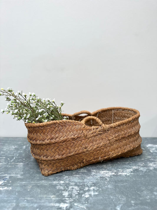 Antique Spanish Oval Woven Basket