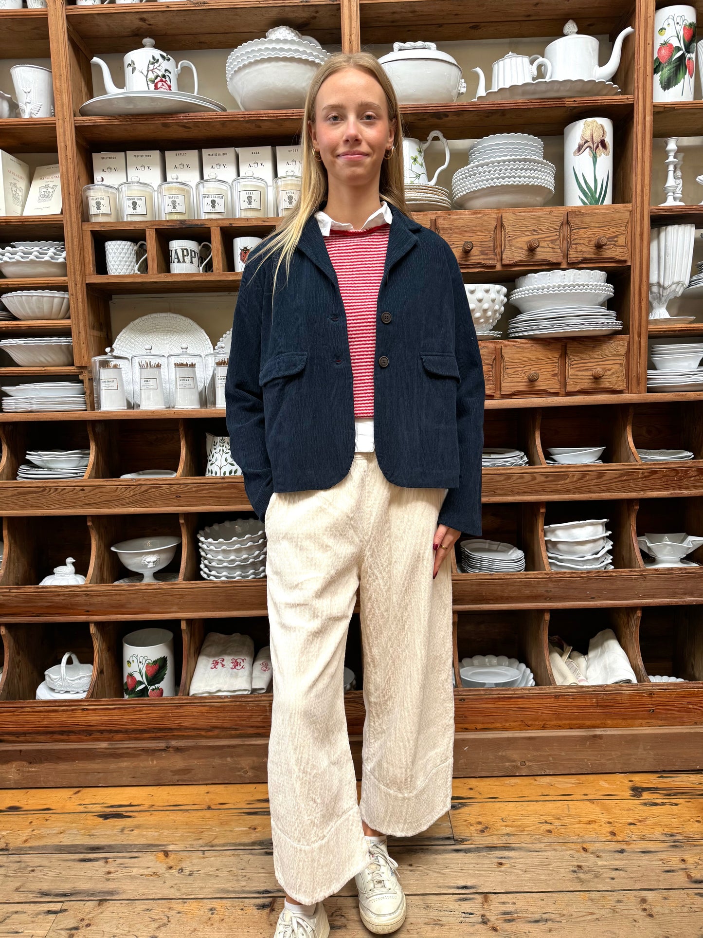Aequamente Short Jacket - Navy Velvet Cord