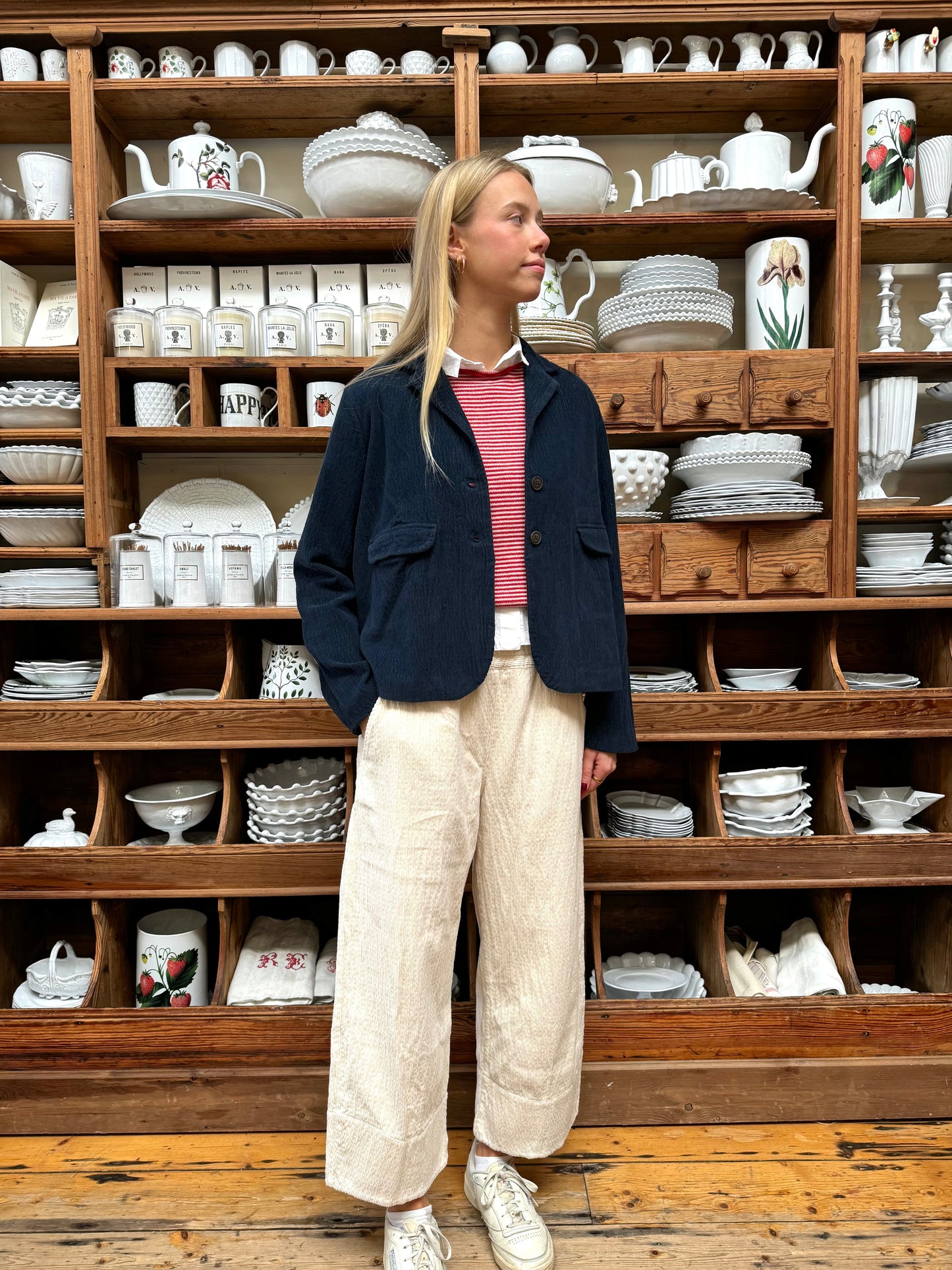 Aequamente Short Jacket - Navy Velvet Cord