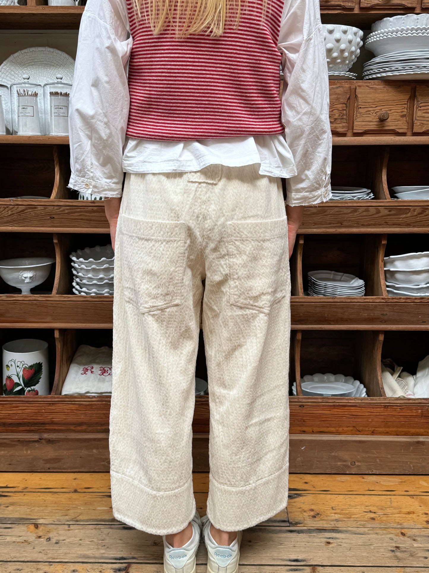 Aequamente Velvet Cord Pants - Cream